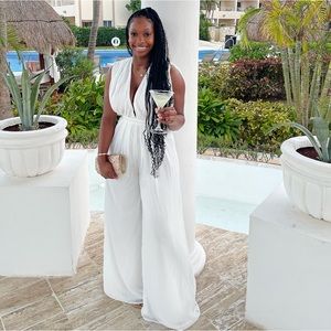 Go with the flow jumpsuit -White